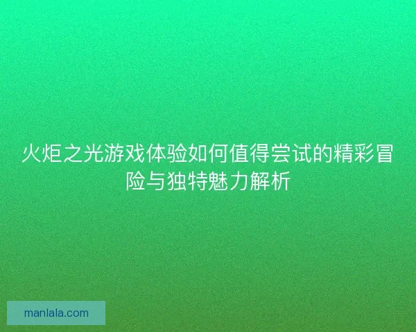 火炬之光游戏体验如何值得尝试的精彩冒险与独特魅力解析