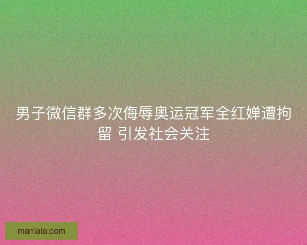 男子微信群多次侮辱奥运冠军全红婵遭拘留 引发社会关注