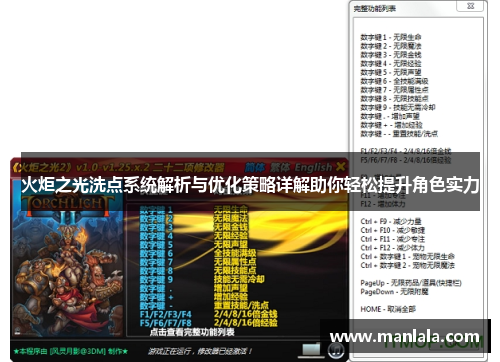 火炬之光洗点系统解析与优化策略详解助你轻松提升角色实力